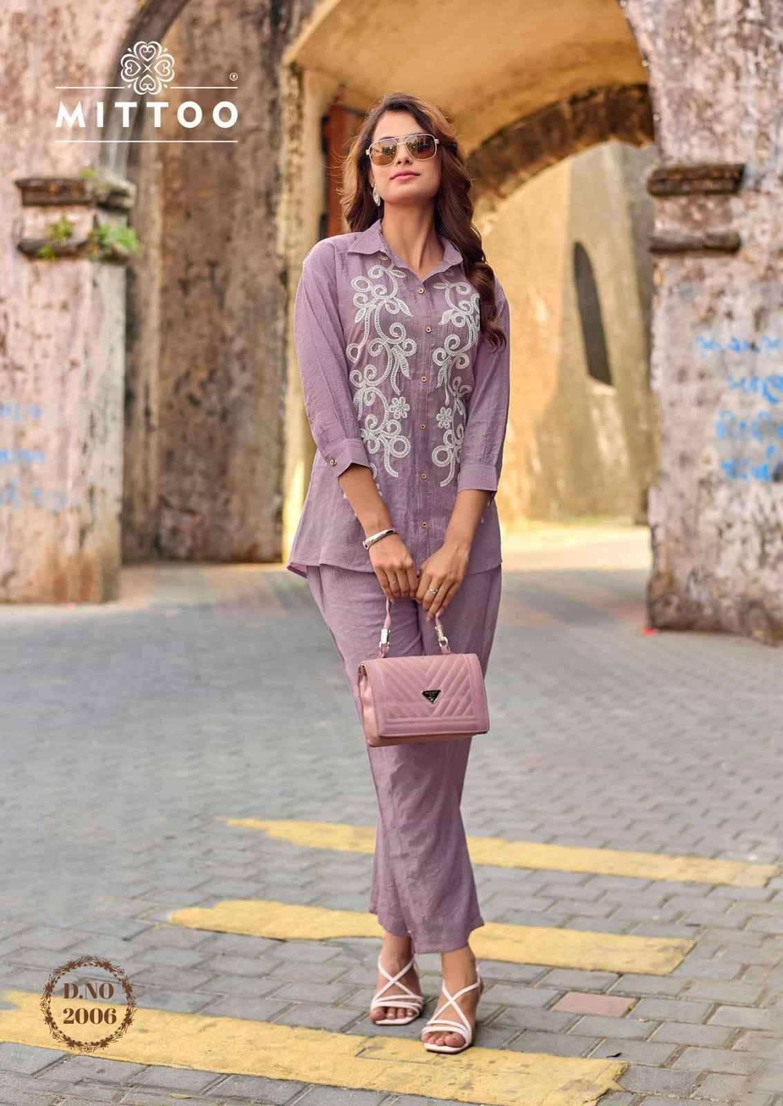 FANTASY By MITTOO 2001 To 2006 Series Designer Collection Viscose Crap Co-ord Set At Wholesale Price